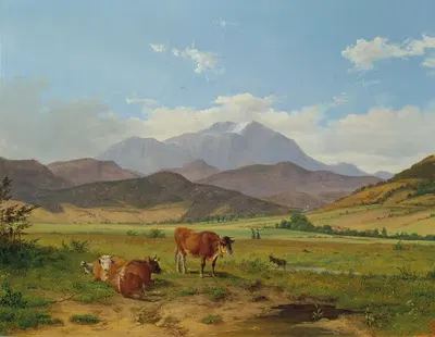 Landschaft mit Schneeberg by Josef Feid — digital art print download