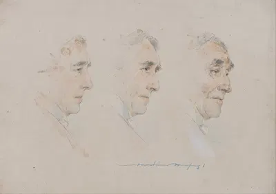 Triple portrait of Sir Henry Irving by Mortimer Menpes — digital art print download