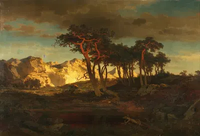 Красные сосны by Джозеф Бруннер, 1867 — digital art print download