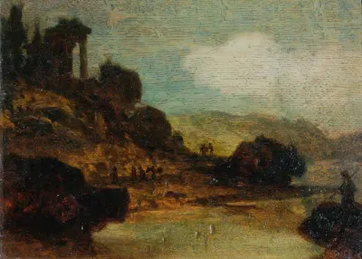 Landschaft mit Ruine by Joseph Hasslwander — digital art print download