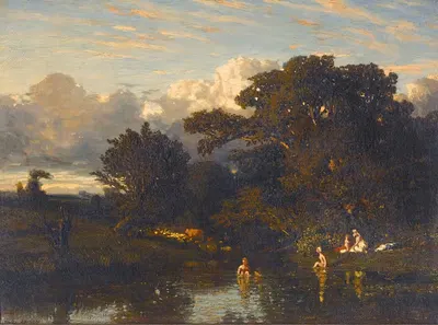 Les Baigneuses by Jules Dupré, 1836 — digital art print download