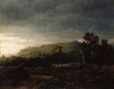 A Forest by Lars Hertervig, 1853 — digital art print download