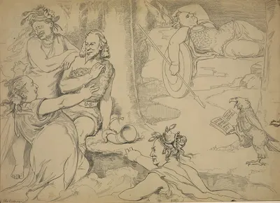 The awakening of Bryanhilde; the Rhine maidens' warning by Ото Кашинг, 1908 — digital art print download
