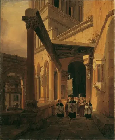 Вид колоннады в храме Дианы в Спалато by Леопольд Эрнст, 1843 — digital art print download