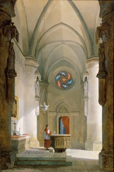 Внутреннее пространство крещальной капеллы by Леопольд Эрнст, 1838 — digital art print download