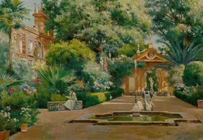 Пятнистый солнечный свет в саду by Мануэль Гарсия и Родригес, 1912 — digital art print download