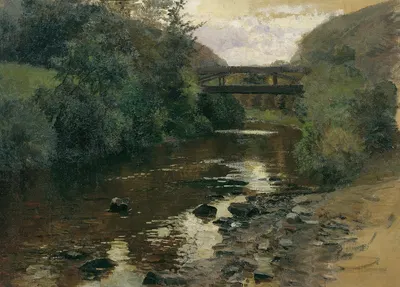 Waldwasser mit Brücke by Marie Egner — digital art print download