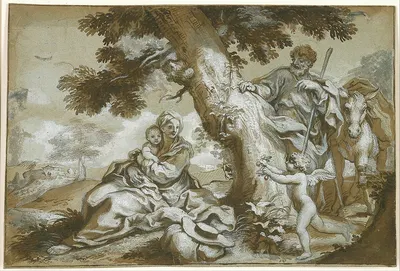 The Rest on The Flight into Egypt by Paolo Gerolamo Piola — digital art print download