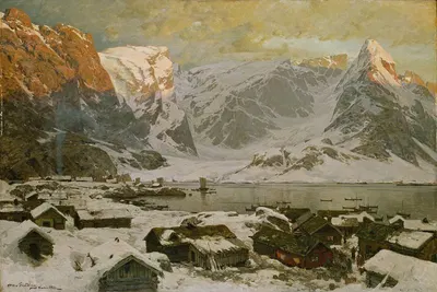 Вид с Рейна на Лофотенах by Отто Синдлинг, 1883 — digital art print download