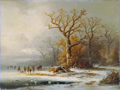 Зимний пейзаж by Ремигий Адрианус ван Хаанен, 1853 — digital art print download