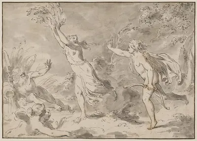 Apollo and Daphne by Pietro Antonio Novelli — digital art print download