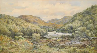 Пул Хизера на реке Киркайг, Сазерленд by Самуэль Уильям Оскрофт, 1891 — digital art print download