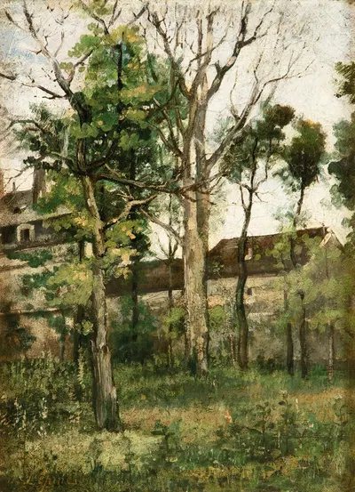 Houses In The Woods by Stanislas Lépine — digital art print download