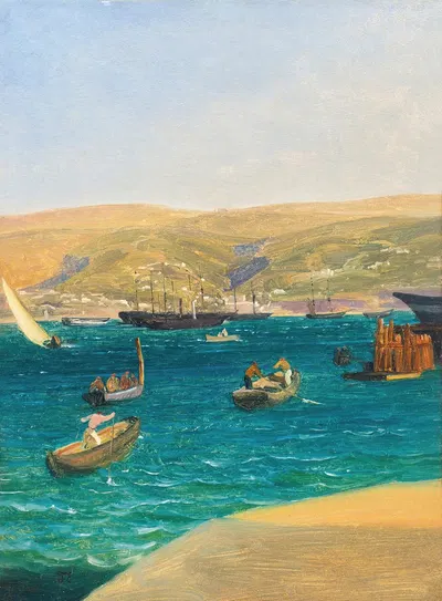 The Harbour, Trieste by Thomas Ender — digital art print download