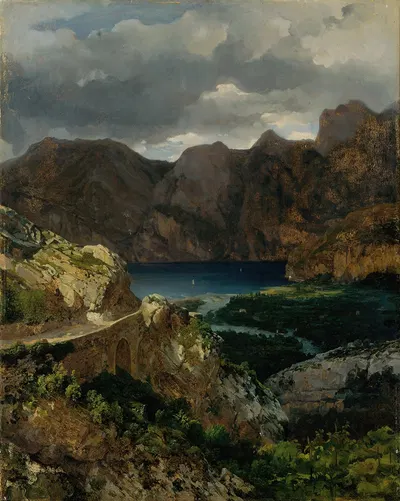 Blick auf den Gardasee by Thomas Ender, 1840 — digital art print download