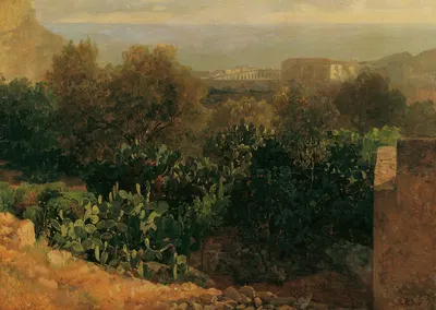 Südliche Landschaft mit Kakteen by Thomas Ender, 1837 — digital art print download