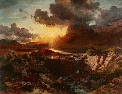 Закат на Хинтерзее в Берхтесгадене by Альберт Циммерманн, 1858 — digital art print download