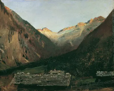 Abend in der Prossau bei Gastein by Anton Romako, 1877 — digital art print download