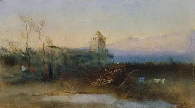 Landschaft mit Burg by Anton Romako — digital art print download