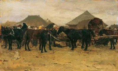 Конный рынок в Солноке I by Август фон Петтенкофен, 1870-1880 — digital art print download