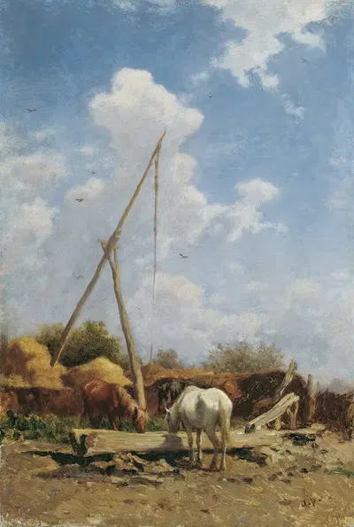Венгерская поилка для лошадей by Август фон Петтенкофен, 1860-1870 — digital art print download