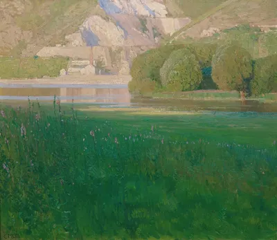 Abenddämmerung. Steinbruch an der Donau by Carl Moll, 1902 — digital art print download