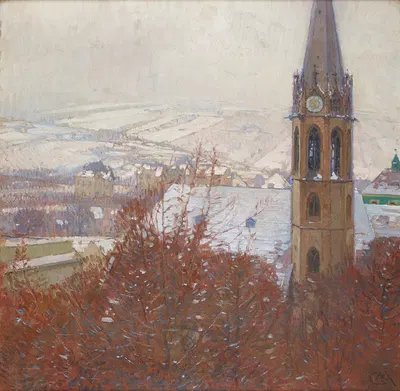 Heiligenstadt im Schnee by Carl Moll, 1904-1905 — digital art print download