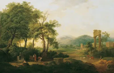 Аркадический пейзаж by Карл Филипп Шалльхас, 1796 — digital art print download