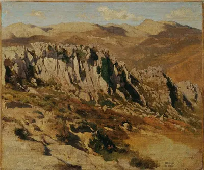 Скальная местность у Олевано by Карл Шух, 1870 — digital art print download