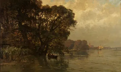 Шельда у Веттерна (Бельгия) by Эдмон де Шампельер, 1880 — digital art print download