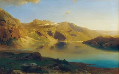 Альпийское озеро by Эдуард Пейтнер фон Лихтенфельс — digital art print download