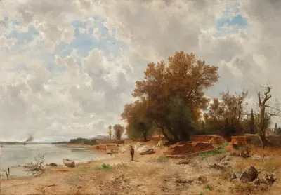 Берег Дуная в Пратере by Эдуард Пейтнер фон Лихтенфельс, 1873 — digital art print download