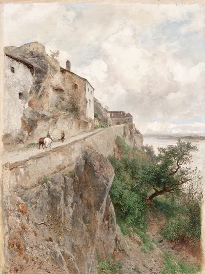 Дюрнштайн – По пути к замку by Эдуард Пейтнер фон Лихтенфельс, 1889 — digital art print download