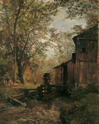 Мельница Госаумюле у Ишля by Эмиль Якоб Шиндлер, 1883 — digital art print download