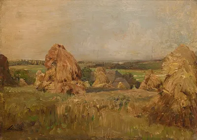 Месяц урожая в Планкенберге by Эмиль Якоб Шиндлер, 1890 — digital art print download