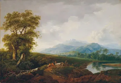 Пейзаж с снежной горой by Франц Шейерер, 1820 — digital art print download