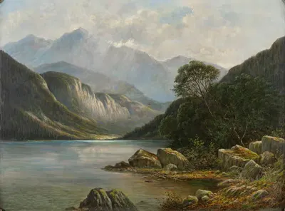 Badersee mit Wetterstein by Franz Stephan Paschinger, 1900-1910 — digital art print download