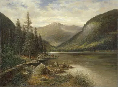 Озеро Эрлауф с голым пиком на заднем плане by Франц Стефан Пашингер, 1900 — digital art print download
