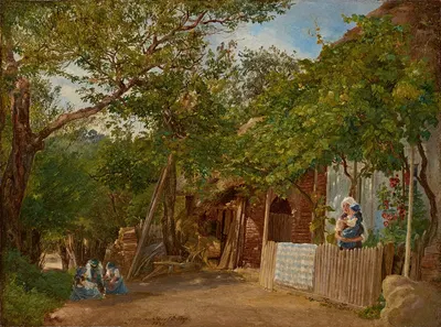 Motiv aus Oberschützen by Friedrich Loos, 1838 — digital art print download
