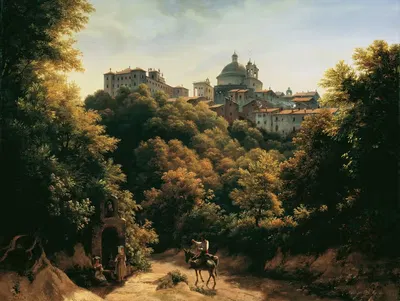 Вид на Ариччу by Иоганн Генрих Шильбах, 1842 — digital art print download