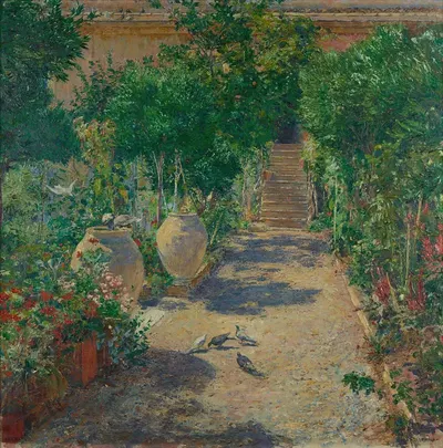 Таормина на солнечном свете by Иоганн Виктор Крамер, 1897 — digital art print download