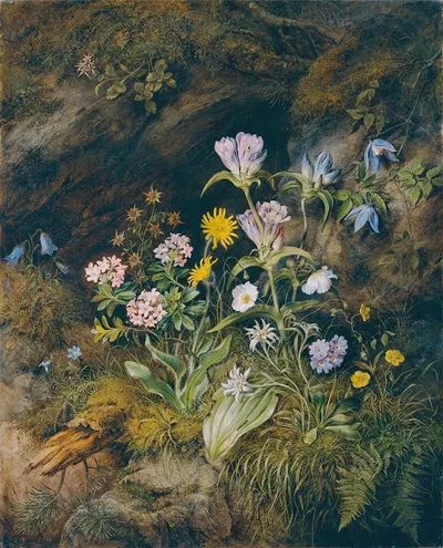 Alpine Flora by Теодор Петтер, 1853 — digital art print download