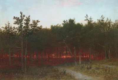 Twilight in the Cedars at Darien, Connecticut by John Frederick Kensett, 1872 — digital art print download