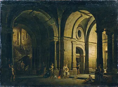 Прощание Юлия Сабина с его семьей в темнице by Йозеф Платцер, 1786 — digital art print download