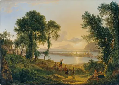 Закат над Кампи Флегреи против островов Прочида и Искья by Йозеф Ребелл, 1819 — digital art print download
