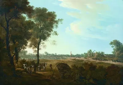 Сцена из Наполеоновских войн; Начало плацдарма в Лобау by Йозеф Ребелл, 1810 — digital art print download