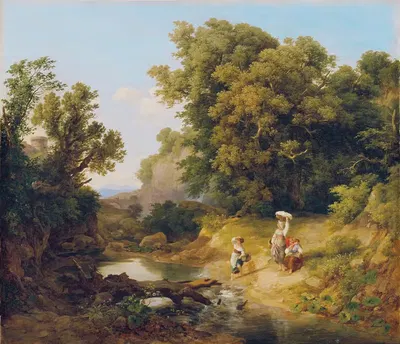 Идеальный пейзаж (Итальянский пейзаж) by Карой Марко, 1837 — digital art print download