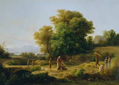 Идеальный пейзаж с Боасом и Руфью by Карой Марко, 1859 — digital art print download