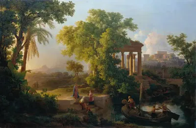 Пейзаж с призванием святого Петра by Карой Марко, 1848 — digital art print download