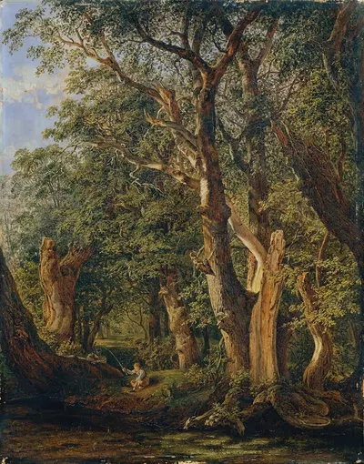 Часть из Пратера с ловящими рыбу мальчиками by Маттиас Рудольф Тома, 1831 — digital art print download
